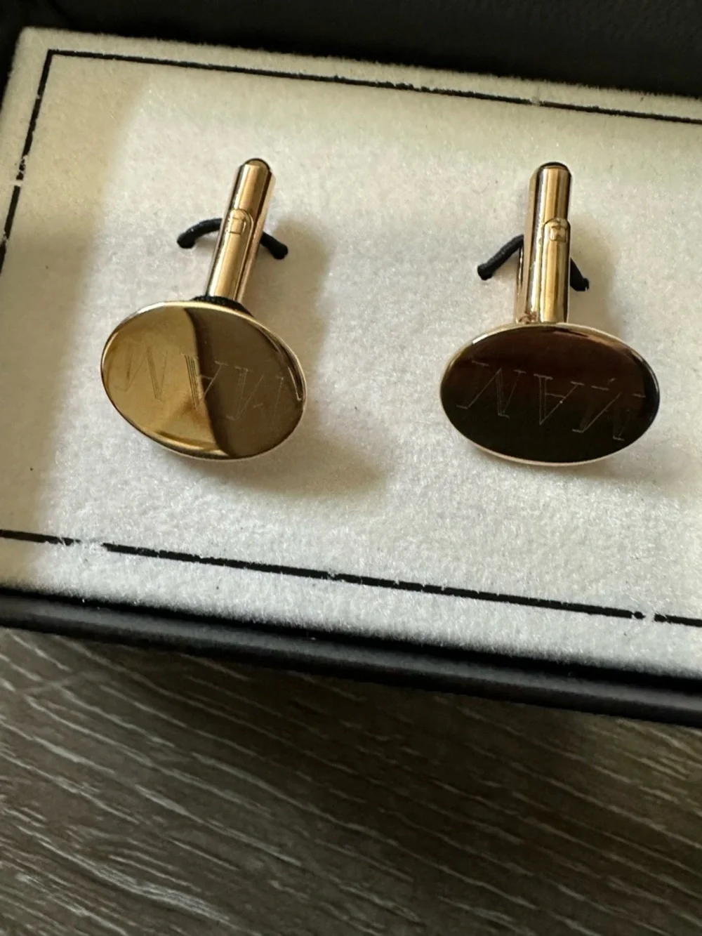 Gold-Tone Oval Cufflinks - Men's Accessories